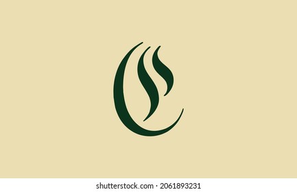 Cursive Letter C Initial Logo Concept, Vector Template. Vector design of letter C for logo design, business, natural products, personal branding, etc.