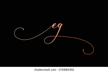 eg Cursive Letter Initial Logo Design, Vector Template