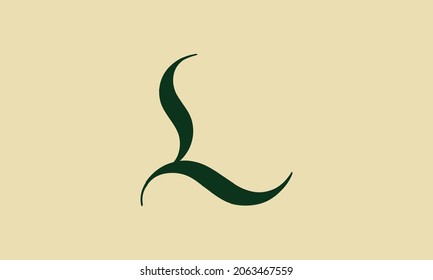 Cursive Letter L Initial Logo Concept, Vector Template. Vector design of letter L for logo design, business, natural products, personal branding, etc.