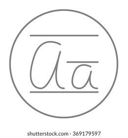 Cursive letter a line icon.
