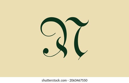 Cursive Letter N Initial Logo Concept, Vector Template. Vector design of letter N for logo design, business, natural products, personal branding, etc.