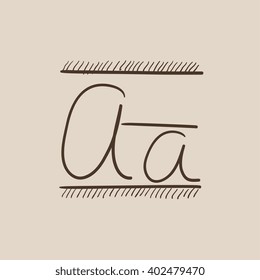 Cursive letter a sketch icon.