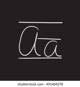Cursive letter a vector sketch icon isolated on background. Hand drawn Cursive letter a icon. Cursive letter a sketch icon for infographic, website or app.