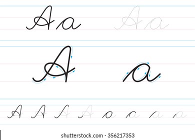 Cursive Letters For Learning To Write. Aa