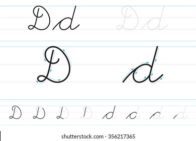 Cursive Letters For Learning To Write. Dd