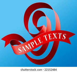 Cursive ribbon formed a bold number nine with empty text area ready to use for ninth anniversary celebration or calendar header for the month of September.