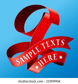 Cursive ribbon formed a number nine with empty text area ready to use for ninth anniversary celebration or calendar header for the month of September.