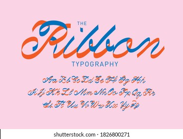 Cursive/ Script Ribbon Typography Design Illustration/vector