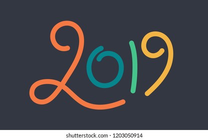 Cursive Style Custom Hand Lettering 2019 Card (Live Stroke Path)