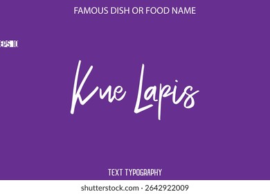 Texto Cursivo Caligrafia Nome De Comida Famosa Ou Prato Kue Lapis