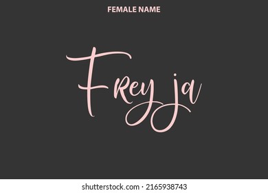 Cursive Text Lettering Girl Name Freyja 