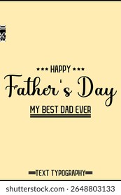 Cursive Text Typography Of Happy Father's Day Vertical Template Image