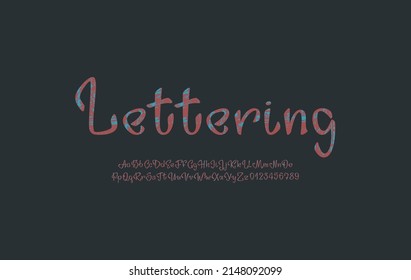 Cursive Textured Font, Old Script Alphabet