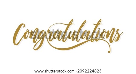 Cursive Typographic Template of Congratulations. Beautiful Calligraphy of Congratulations. Editable Illustration.
