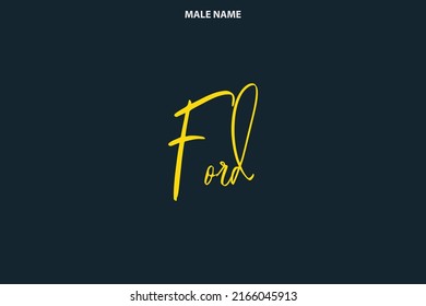 Cursive Typographical Text Name of Man Ford