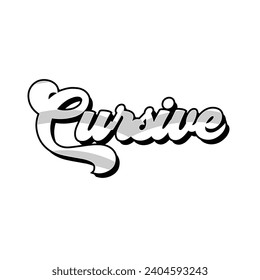 Cursive typography design with map vector. Editable college t-shirt design printable text effect vector	