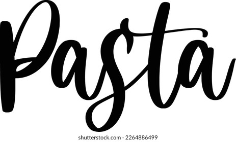 Cursive Typografie Text Letting Pasta