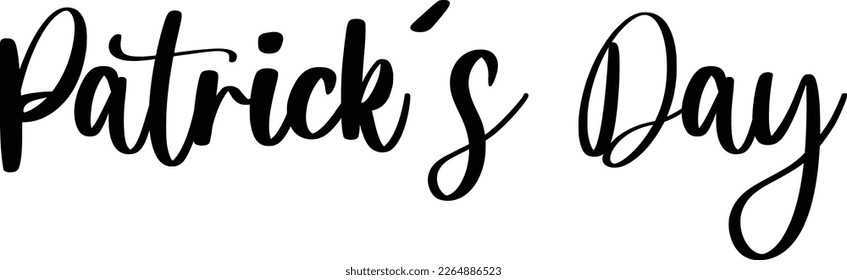 Cursive Typography Text Patrick's Day