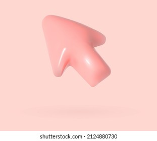 Cursor 3d simbol. Realistic render pointer arrow. Vector design elements for modern illustration. 