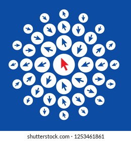 cursor arrow 360 degree, web, internet vector