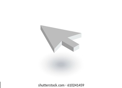 cursor arrow, click isometric flat icon. 3d vector colorful illustration. Pictogram isolated on white background