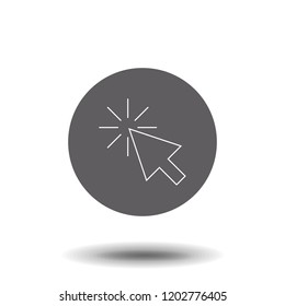 cursor arrow, click thin line icon. Linear vector illustration. Pictogram isolated on white background