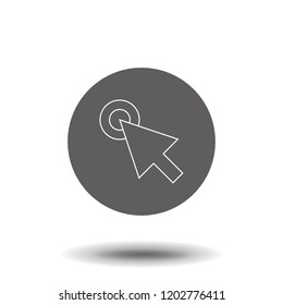 cursor arrow, click thin line icon. Linear vector illustration. Pictogram isolated on white background