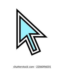 cursor arrow color icon vector. cursor arrow sign. isolated symbol illustration