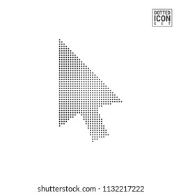 Cursor Arrow Dot Pattern Icon. Cursor Arrow Dotted Icon Isolated on White Background. Vector Illustration of Cursor Arrow. Vector Background for Banner, Certificate, Poster Design, Visiting Card.