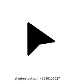 Cursor arrow head icon in rounded corner. Computer pointer mouse sign symbol