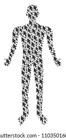 Cursor arrow human representation. Vector cursor arrow icons are combined into man illustration.