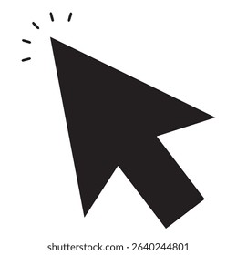 cursor arrow icon, computer mouse cursor arrow vector icon, flat design best vector cursor arrow illustration 