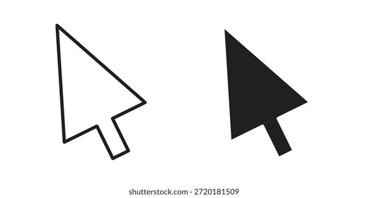 Icono de flecha del cursor en diseño de línea. Sencillo Vector de iconos