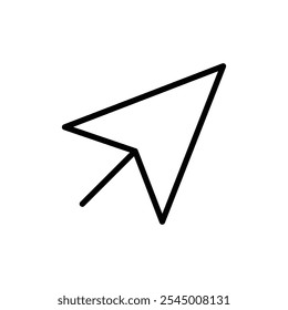 Cursor arrow icon Outline set in black and white color