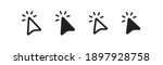 Cursor arrow icon set. Click mouse, wed button symbol in vector flat style.