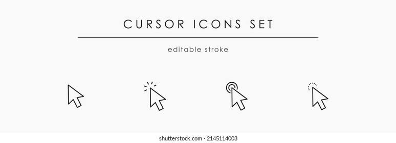 Cursor arrow icon set for web and UI