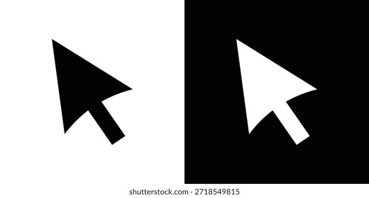 Cursor arrow icon silhouette vector illustration isolated flat style