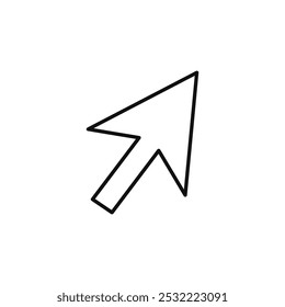 Ícone de seta do cursor. ícone de linha fina simples.