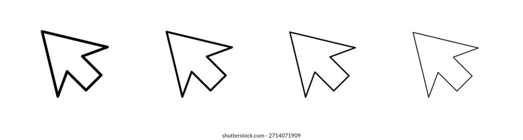 Conjunto de pictogramas de iconos de flecha de cursor