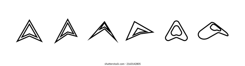 Cursor arrow icons. Set of vector drawings of arrows.