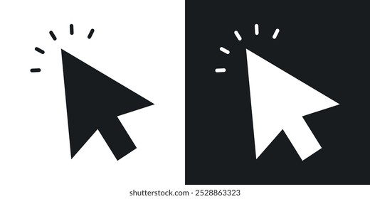 Cursor arrow icons. solid style vector