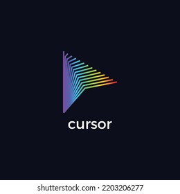 
Cursor Arrow Line Blend Logo Design Vector