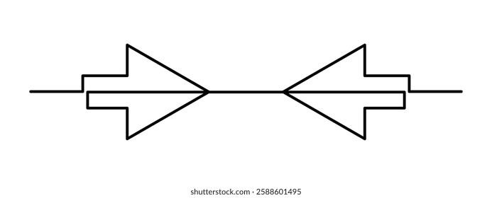 Cursor arrow one line art,hand drawn pointer,idea directions using an input device, internet work continuous drawing contour.Online work concept,minimalistic art design.Isolated.Editable stroke.