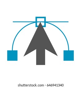 cursor or arrow pointer with design elements icon image 