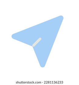 Cursor arrow pointer flat color ui icon. Sharing location with friends. GPS navigation. Pointing stick. Simple filled element for mobile app. Colorful solid pictogram. Vector isolated RGB illustration