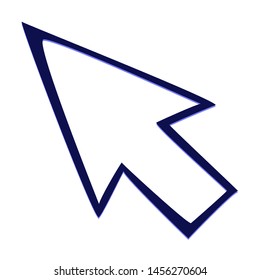 Cursor Arrow Pointer. Hand Drawn Icon with Blue Ballpoint Pen Style.