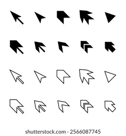 Cursor arrow set, Mouse pointers computer, Click cursor arrow collection, Flat design Mouse cursor set, Vector illustration.