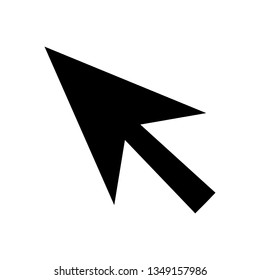 Cursor arrow silhouette on a white background.