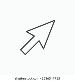 Cursor Arrow simple thin like stroke vector icon.