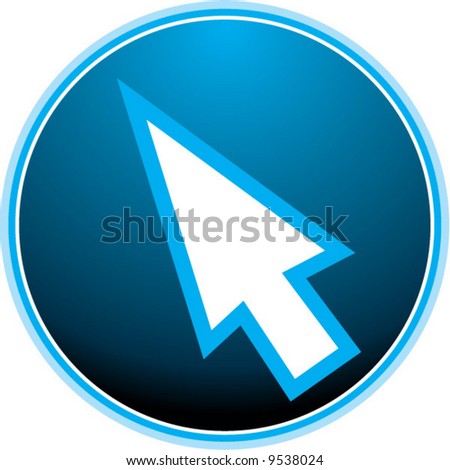 cursor arrow symbol: sexy blue light vector button